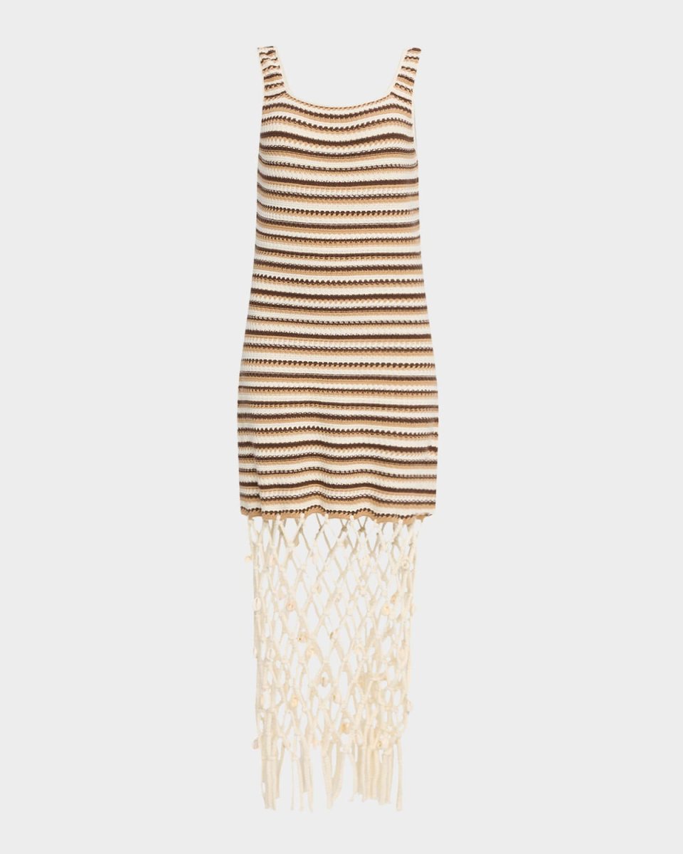 Nastia Crochet-Knit Midi Dress